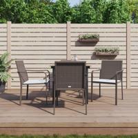 5-delige Tuinset met kussens poly rattan en staal - thumbnail