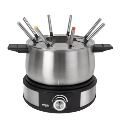 Silva PK-F 140 Fondue 1500 W Oververhittingsbeveiliging, 8 fonduevorkjes Zwart, RVS