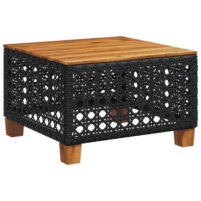 8-delige Loungeset met kussens poly rattan zwart