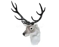 Wanddecoratie Rendierkop Beige 22cm - thumbnail