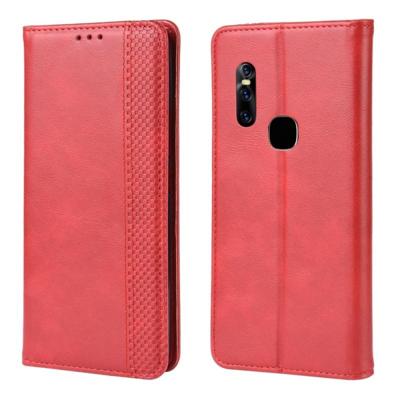 Magnetische Buckle retro Crazy Horse textuur horizontale Flip lederen case voor vivo V15 met houder & kaartsleuven & fotolijstjes (rood)