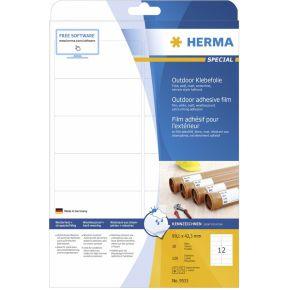 Herma 9533 Folie-etiketten 99.1 x 42.3 mm Polyethyleen folie Wit 120 stuk(s) Permanent hechtend Laser (kleur), Laser (zwart/wit), Kopiëren (kleur), Kopiëren
