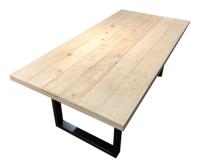 Artistiq Eettafel 'Alieke' Met zwarte U-poot, Mangohout, 180 x 100cm - thumbnail