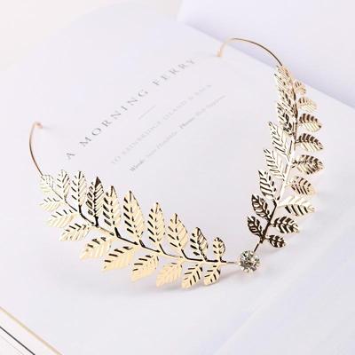 Vrouwen mode hoofdbanden Crystal legering haar banden terug houder (Leaf sectie)