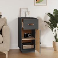 Dressoir 34x40x75 cm massief grenenhout grijs - thumbnail