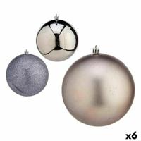 Set kerstballen Zilverkleurig Plastic Ø 12 cm (6 Stuks) - thumbnail