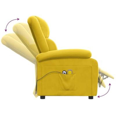 Massagestoel elektrisch fluweel geel