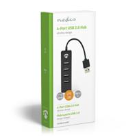 Nedis USB-Hub | USB-A Male | 4x USB A Female | 4-Poorts | 1 stuks - UHUBU2420BK - UHUBU2420BK - thumbnail