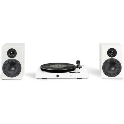 Pro-Ject Jukebox E1 + Speaker Box 5 E - Alles-in-één Stereo Set met Bluetooth - Platenspeler met Phonotrap en Luidsprekers - Wit