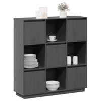 Hoge kast 110,5x35x117 cm massief grenenhout grijs - thumbnail