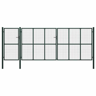 Hekpoort met slot Groen 175 cm Staal