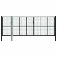 Hekpoort met slot Groen 175 cm Staal - thumbnail