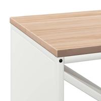 VidaXL Brandhoutrek met houten blad 100,5x35,5x40 cm wit - thumbnail