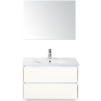 Dante Badmeubelset 80 cm - Wit Hoogglans - Keramische Wastafel Wit Enjoy met Spiegel - thumbnail