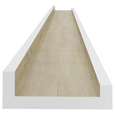 Wandschappen 2 st 115x9x3 cm wit en sonoma eikenkleurig Wandschappen 2 st 115x9x3 cm wit en sonoma eikenkleurig