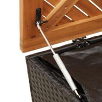 Tuinbox 110x50x54 cm poly rattan en acaciahout zwart - thumbnail