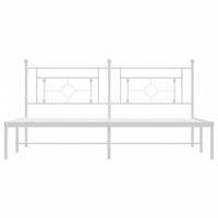 Bedframe met hoofdbord metaal wit 183x213 cm - thumbnail