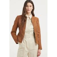 Goosecraft leren bikerjack Anna cognac - thumbnail