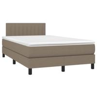 Boxspring met matras stof taupe 140x200 cm - thumbnail