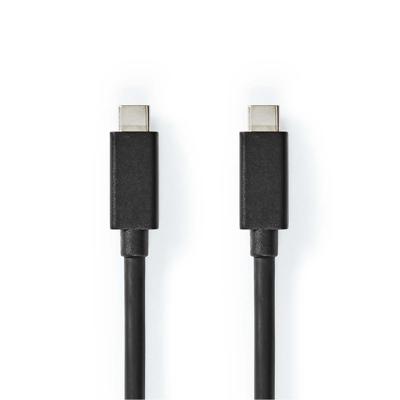 Nedis CCGL64020BK10 Usb-kabel Usb 3.2 Gen 2x2 Usb-c™ Male Usb-c™ Male 100 W 4k@60hz 20 Gbps Vernikkeld 1.00 M Rond Pvc Zwart Label