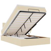 Ottoman bed met matras 120x190cm stof crèmekleurig - thumbnail