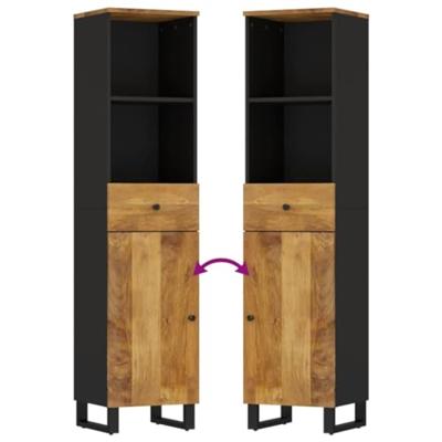 Badkamerkast 38x33x160 cm massief mangohout