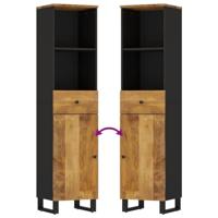 Badkamerkast 38x33x160 cm massief mangohout - thumbnail