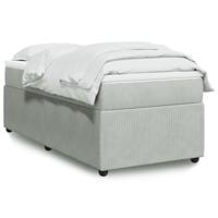 Boxspring met matras fluweel lichtgrijs 90x190 cm - thumbnail