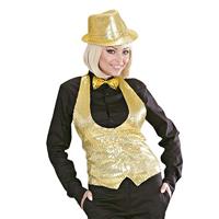Gouden Glitter Gilet Dames - thumbnail