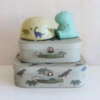 Nachtlampje jongen met sterrenprojector DINO A Little Lovely Company kaki - thumbnail