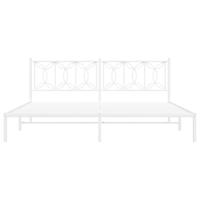 Bedframe met hoofdbord metaal wit 200x200 cm - thumbnail
