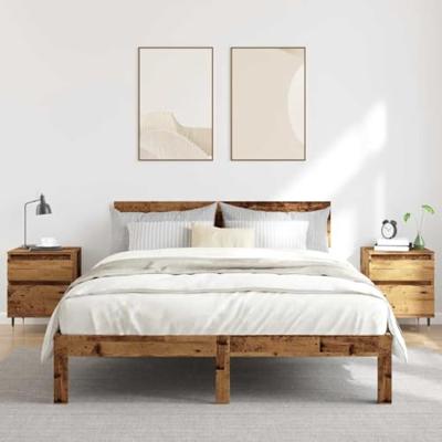 Nachtkastjes 2 st 40x35x50 cm bewerkt hout oud houtkleurig