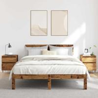 Nachtkastjes 2 st 40x35x50 cm bewerkt hout oud houtkleurig - thumbnail