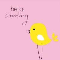 Duni paasservet hello spring roze/geel 33x33 cm - thumbnail