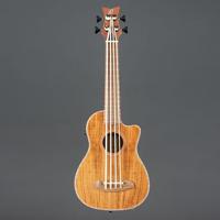 Ortega CAIMAN-BS-GB Lizard Series Short Scale Uke Bass Natural elektrisch-akoestische bas ukelele met gigbag - thumbnail