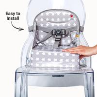 Stoelverhoger Easy up BABY TO LOVE grijs met sterren - thumbnail