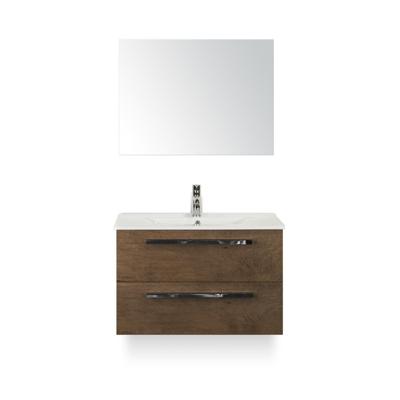 Seville Badmeubelset 80 cm - Tabacco - Keramische Wastafel Wit Enjoy - met Spiegel