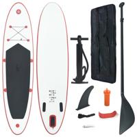 Stand Up opblaasbare Paddleboardset rood en wit - thumbnail