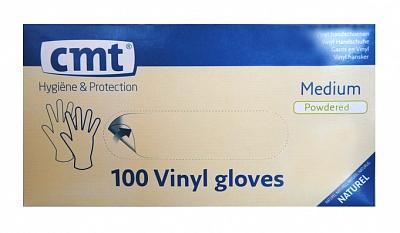 Cmt Cmt Onderzoekshandschoen Vinyl Wit Gepoederd M (100st) Cmt Cmt Onderzoekshandschoen Vinyl Wit Gepoederd M (100st)