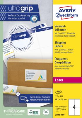 Etiket avery l7169-100 99.1x139mm 400st Etiket avery l7169-100 99.1x139mm 400st