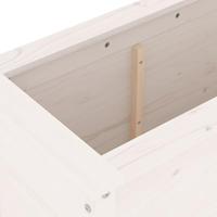 Plantenbak verhoogd 119,5x40x78 cm massief grenenhout wit - thumbnail
