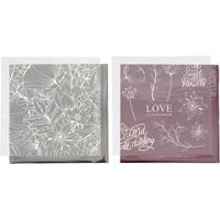 Vivi Gade Deco folie en transfer vel, bloemen, vel 15x15 cm, roze, zilver, 4 vel/ 1 doos - thumbnail