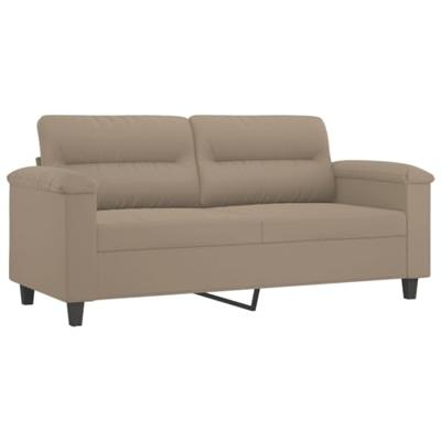 3-delige Loungeset met kussens microvezelstof taupe