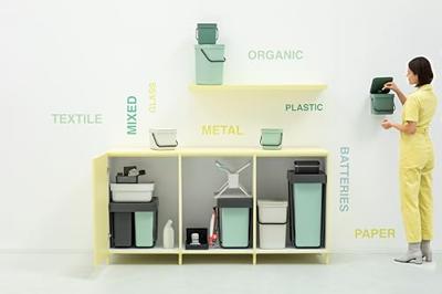 Brabantia Sort & Go afvalemmer 6 liter light grey - thumbnail