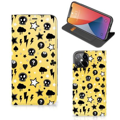 Mobiel BookCase iPhone 12 Pro Max Punk Geel Mobiel BookCase iPhone 12 Pro Max Punk Geel