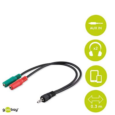Goobay 50467 audio kabel 0,3 m 3.5mm 2 x 3.5mm Zwart, Groen, Rood Goobay 50467 audio kabel 0,3 m 3.5mm 2 x 3.5mm Zwart, Groen, Rood