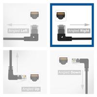 ACT Zwarte 0.25 meter U/UTP CAT6A LSZH slimline patchkabel met RJ45 connectoren. recht naar 90° haa - thumbnail