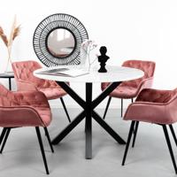 Sohome Ronde Eettafel 'Lille' 110cm, kleur Wit Marmer - thumbnail