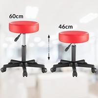 Monzana Bureaustoel - draaistoel - kruk - met - gestoffeerde - zitting - in - rood - thumbnail