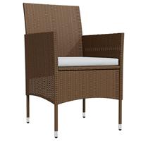 5-delige Tuinset met kussens bruin en zwart - thumbnail